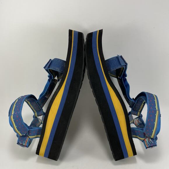 Teva Flatform Universal Sandals Womens Size 8.5/40 Blue Unicorn Platform Strappy - Picture 6 of 9